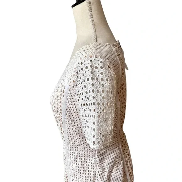 HD In Paris Georgia White Lace Fit And Flare Dress Anthropologie Size 6 - Picture 9 of 16